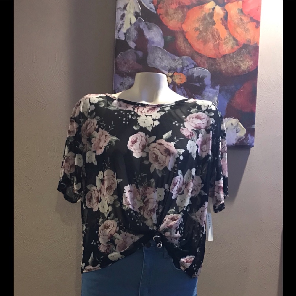 Urban Rebel Floral Sheer Shirt